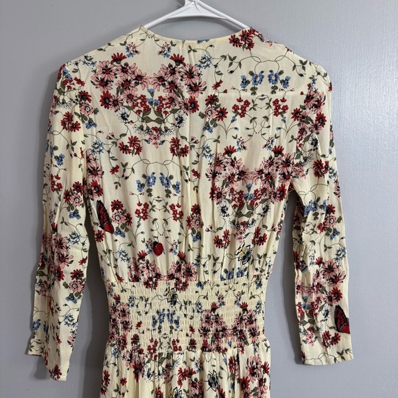 Maje Cream and Floral Midi Dress Size 1 - Picture 5 of 13